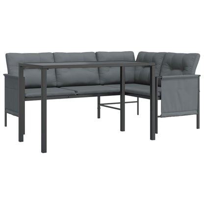 NNEVL 2 Piece Garden Dining Set Anthracite Steel - UrbanNest Co