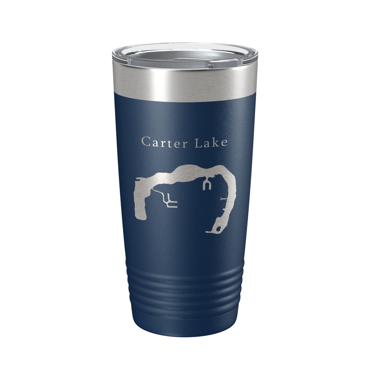 Carter Lake Map Tumbler Travel Mug Insulated Laser Engraved Coffee Cup Iowa Omaha Nebraska 20 oz - UrbanNest Co
