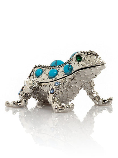Silver Frog with Turquoise Gemstones - UrbanNest Co