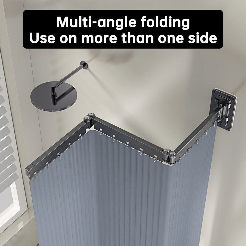 Foldable Shower Curtain Set, Invisible Waterproof Polyester Shower Divider, Retractable for Wet & Dry Zone Separation. - UrbanNest Co