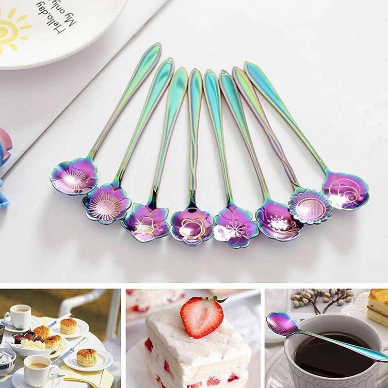 8X Spoon Long Handle Dessert Tea Coffee Mixing Spoon Stainless Steel Teaspoon - UrbanNest Co