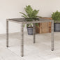 NNEVL Garden Table with Glass Top Grey 90x90x75 cm Poly Rattan - UrbanNest Co