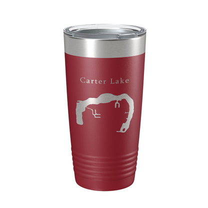 Carter Lake Map Tumbler Travel Mug Insulated Laser Engraved Coffee Cup Iowa Omaha Nebraska 20 oz - UrbanNest Co