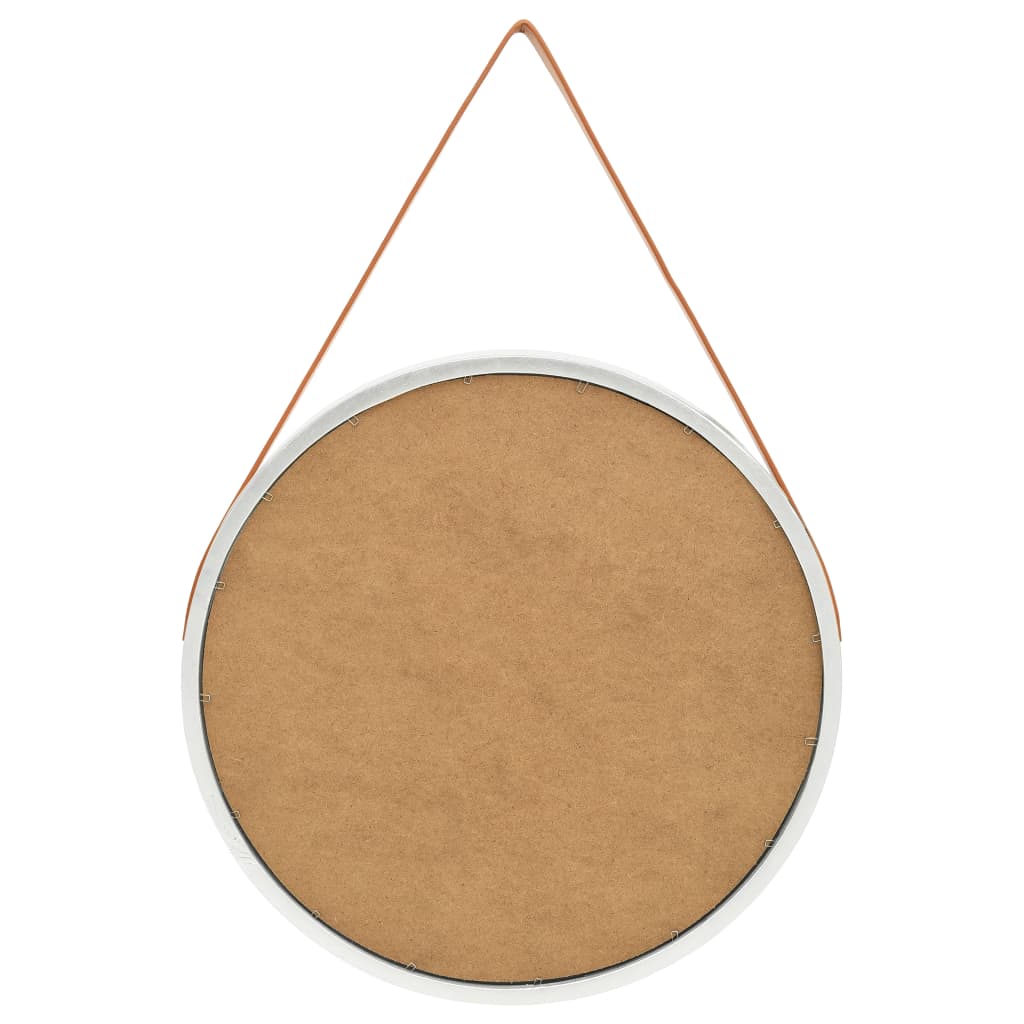NNEVL Wall Mirror with Strap 60 cm Silver - UrbanNest Co