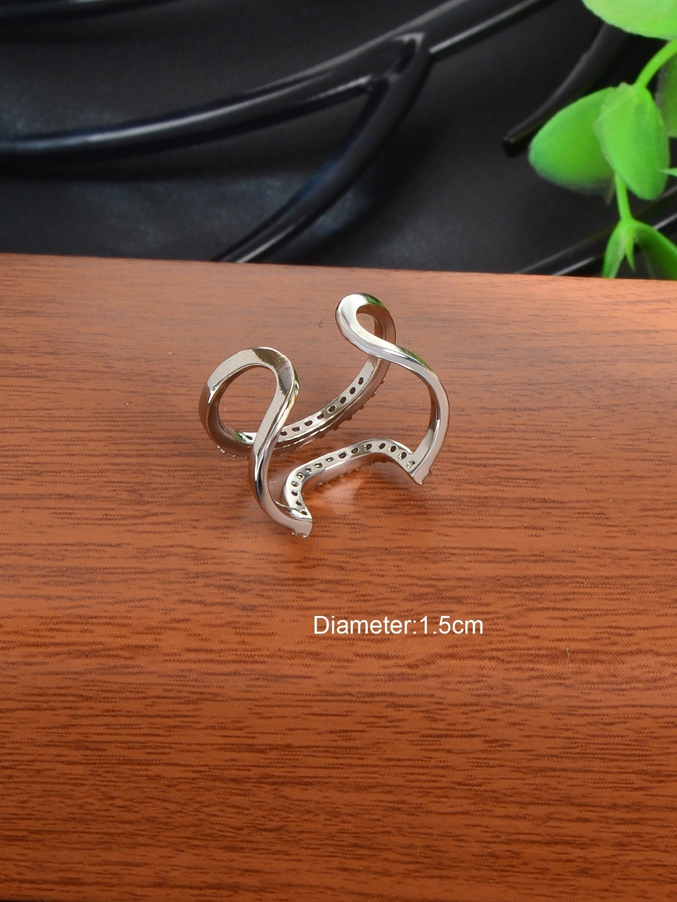 Silver Plated Diamond Accent Nail Ring - Elegant and Stylish Accessory! - UrbanNest Co