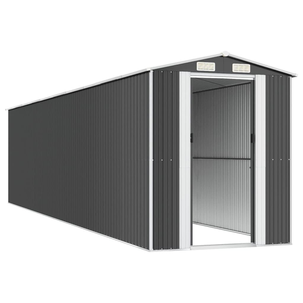 NNEVL Garden Shed Anthracite 192x855x223 cm Galvanised Steel - UrbanNest Co