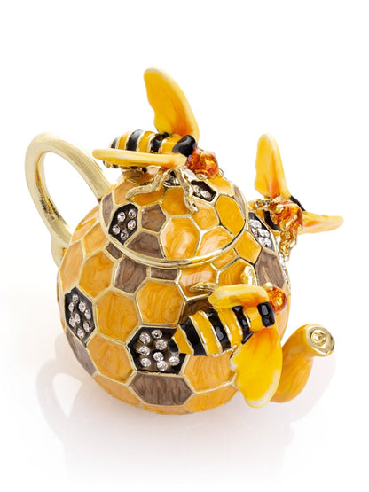 Bee & Honeycomb Teapot Trinket Box by Keren Kopal - UrbanNest Co