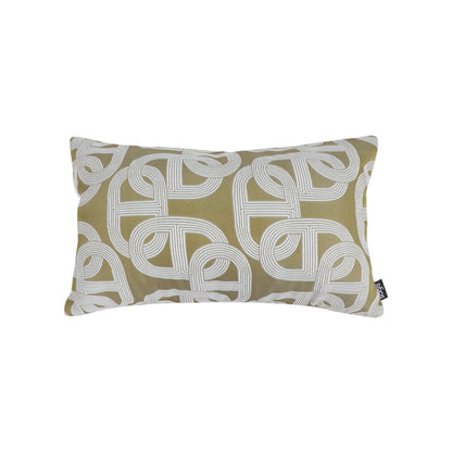 SOGA 35cm Artistic Olive Green White Geometric Pattern Throw Pillow - UrbanNest Co