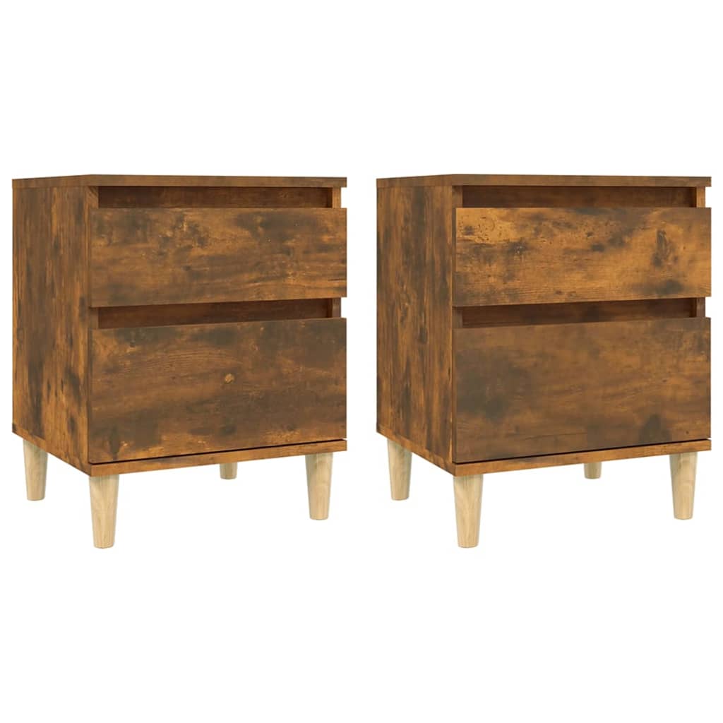 NNEVL Bedside Cabinets 2 pcs Smoked Oak 40x35x50 cm - UrbanNest Co