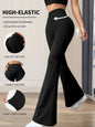 Women's spring and summer high waisted tight fitting flared pants, slim leg long black pants, thin wide leg pants for slim women - UrbanNest Co