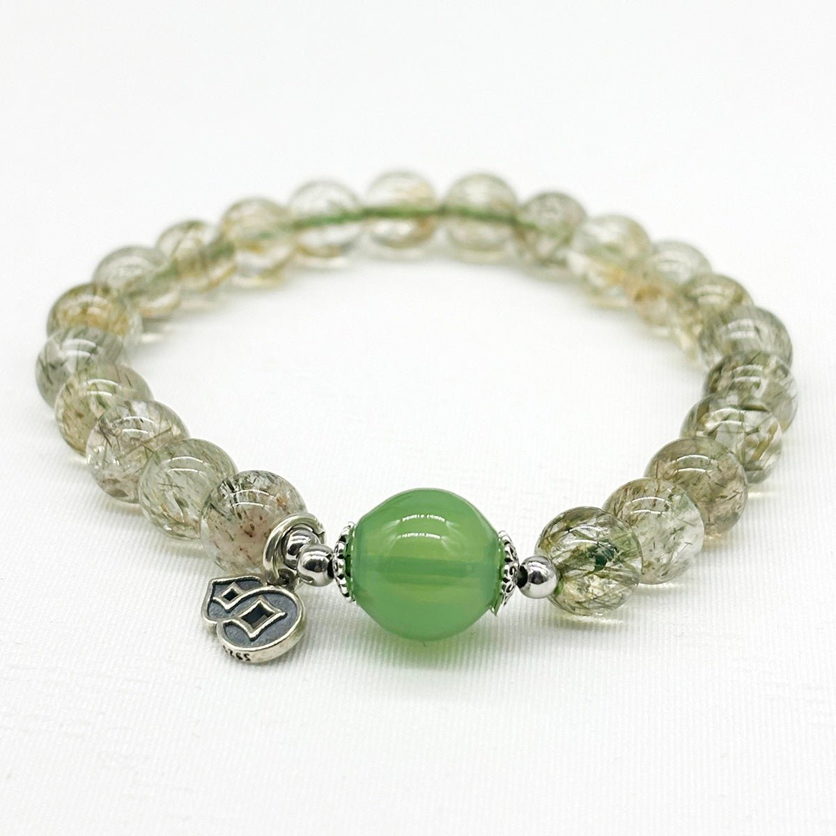 Sterling Silver Crystal Aroma Bracelet - Ghost Phantom Quartz | Energy & Healing | Diffuser Jewellery | Unique Gift - UrbanNest Co