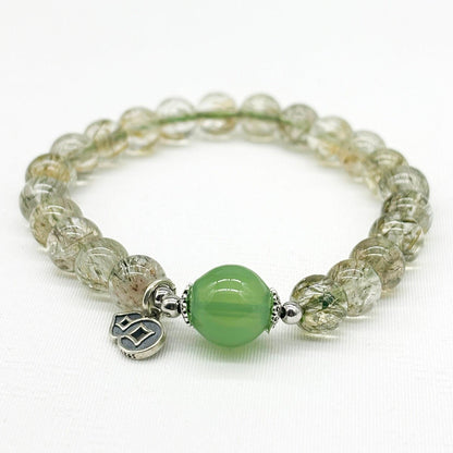 Sterling Silver Crystal Aroma Bracelet - Ghost Phantom Quartz | Energy & Healing | Diffuser Jewellery | Unique Gift - UrbanNest Co