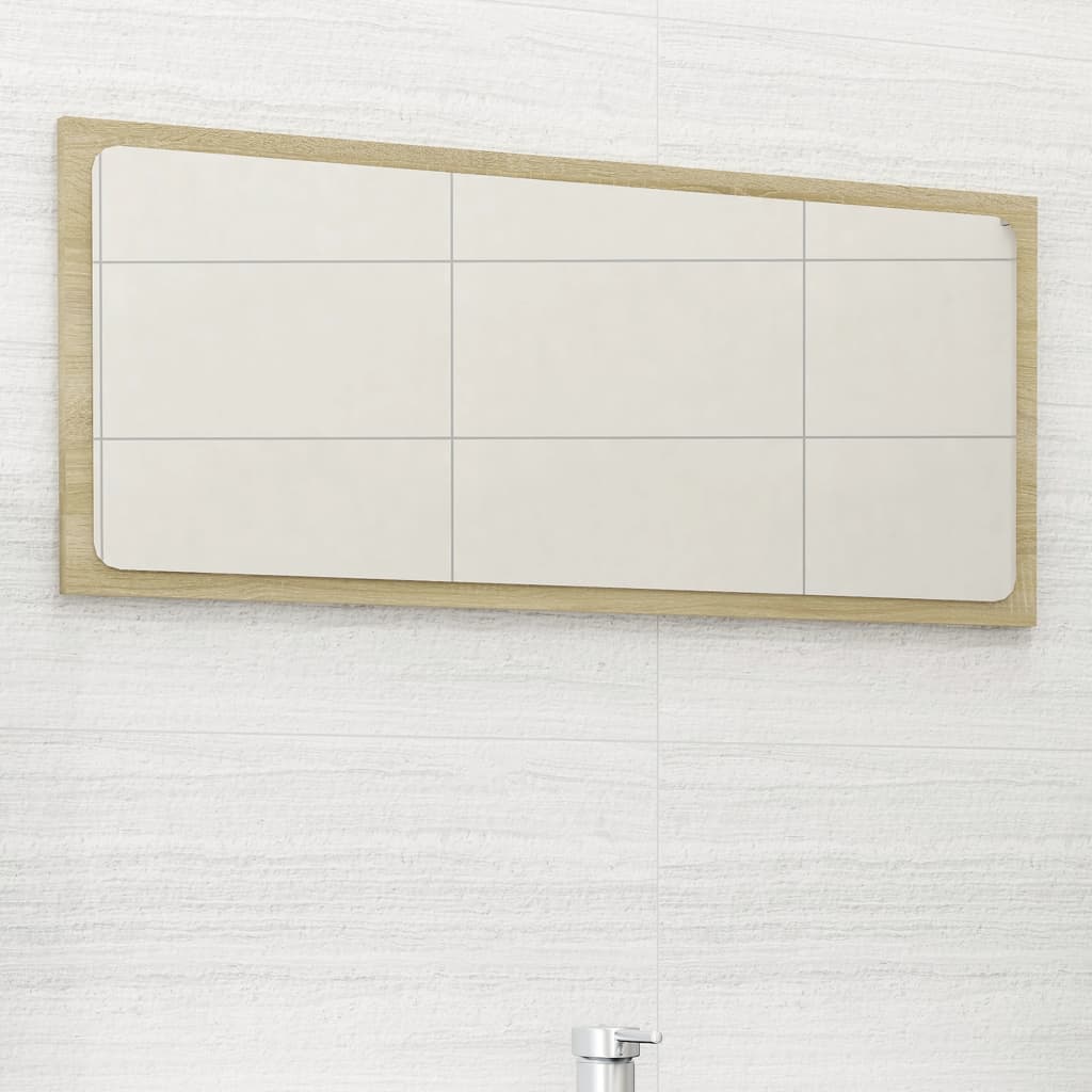 NNEVL Bathroom Mirror Sonoma Oak 80x1.5x37 cm Chipboard - UrbanNest Co