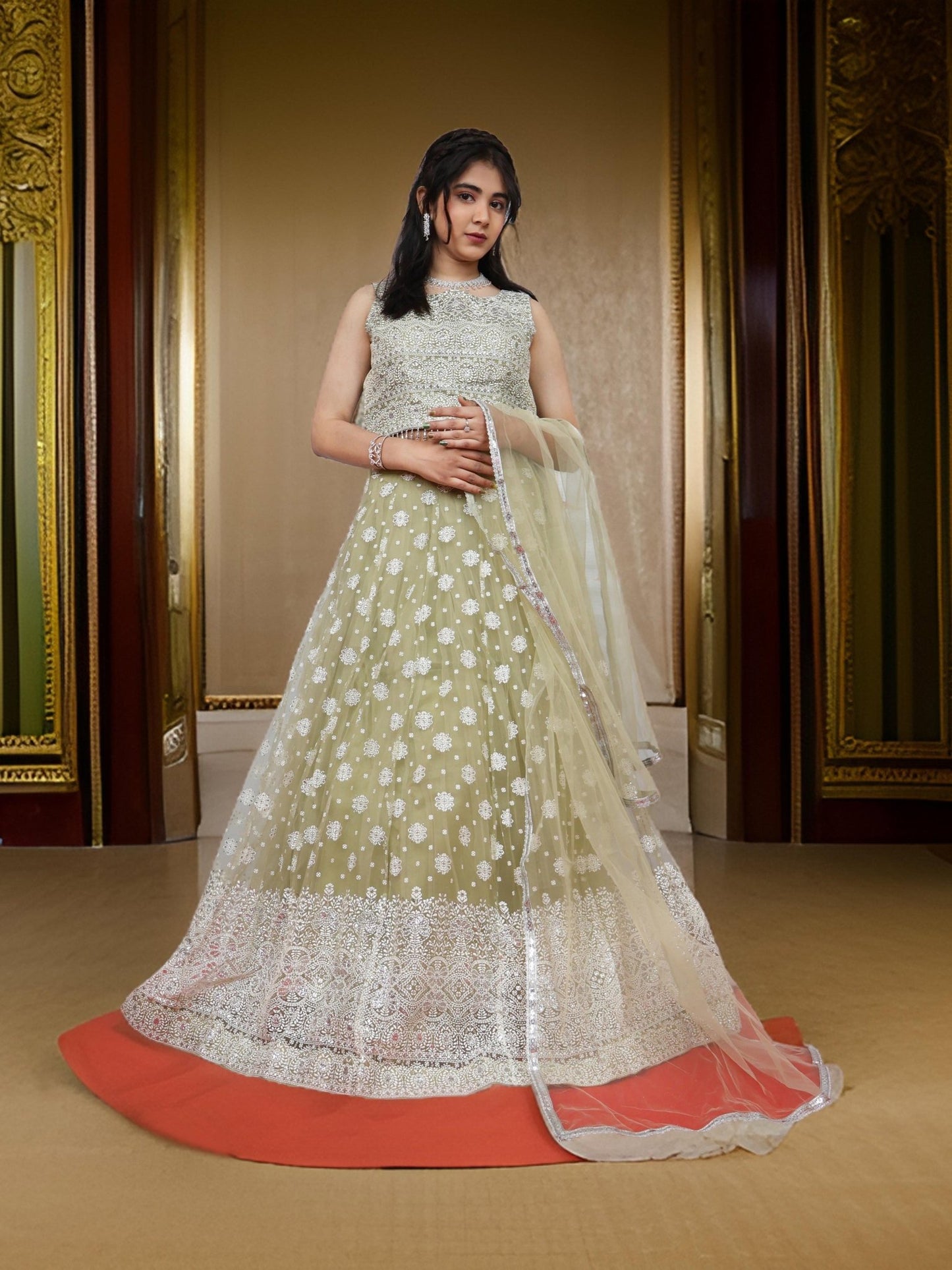 Embellished Flared Lehenga Choli Set with Dupatta by Shreekama - UrbanNest Co