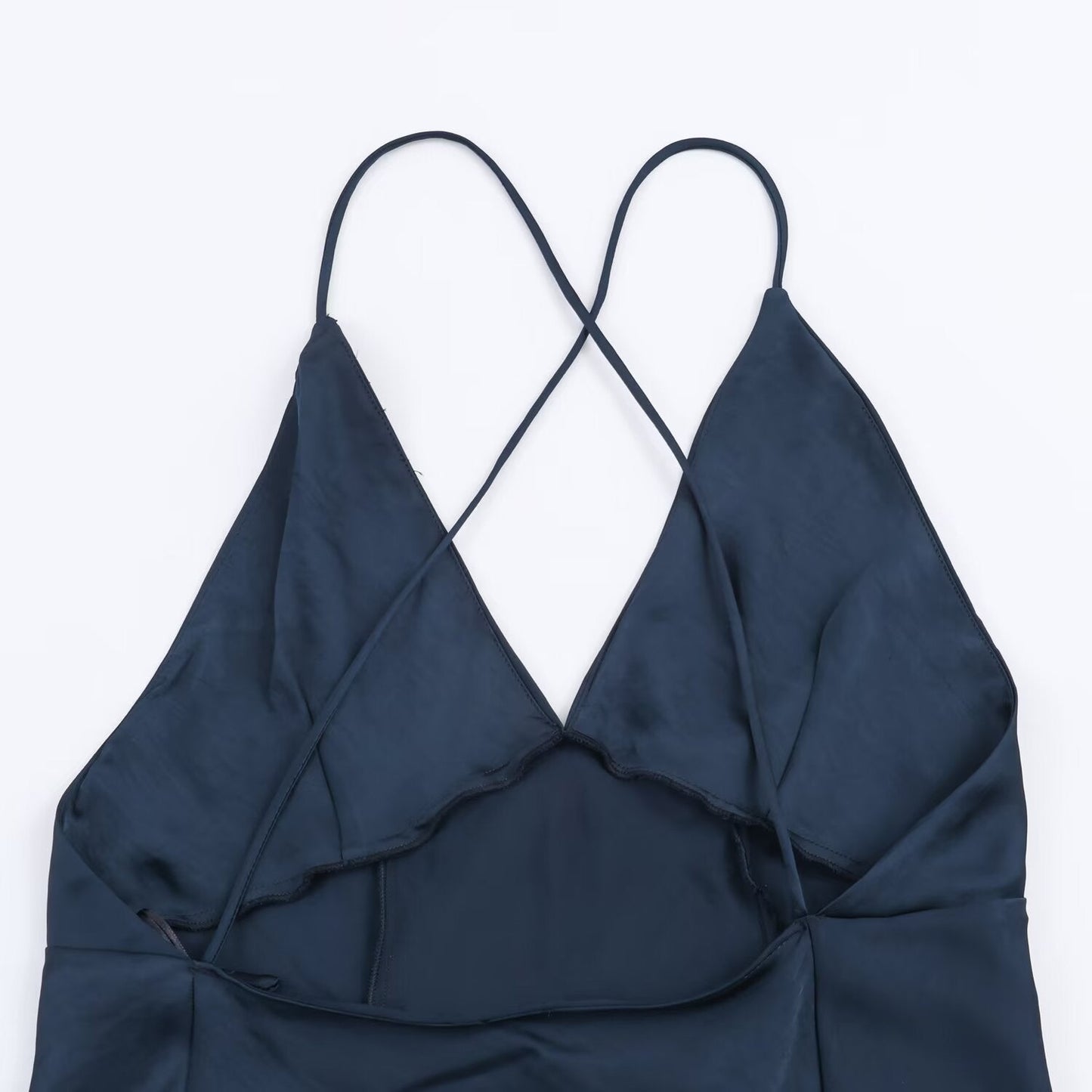 A - line silk satin texture long dress - UrbanNest Co