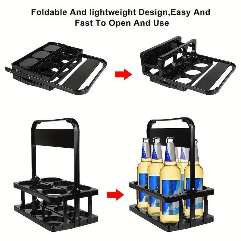 Portable Foldable Plastic Beer Carrier Basket Drinks Storage Tote Stand Holder - UrbanNest Co