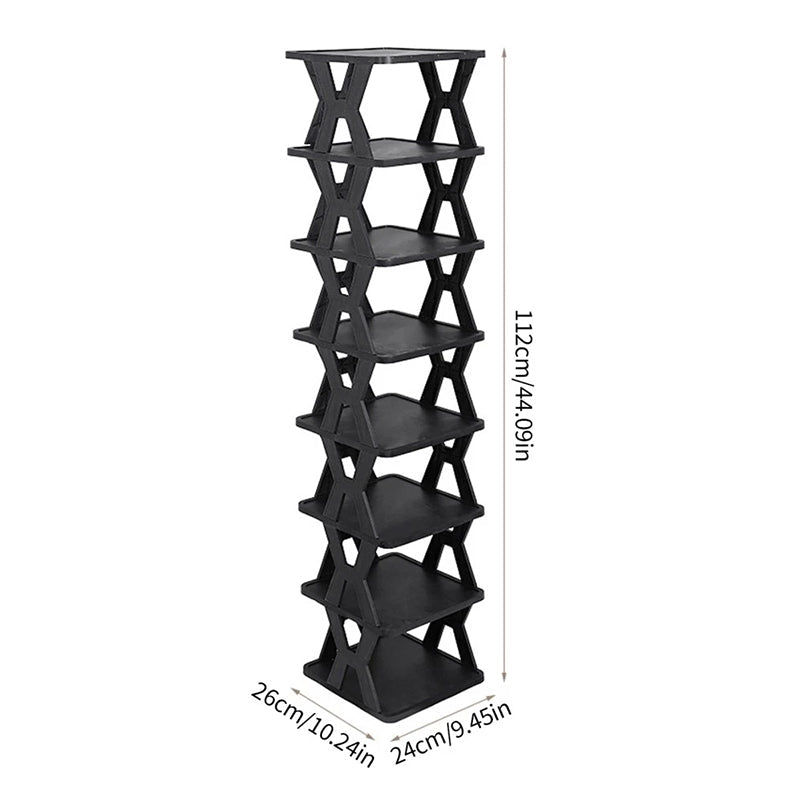 Stackable Plastic Shoe Rack, Vertical Dustproof Shoe Organizer, Sturdy Shoe Storage for Entryway - UrbanNest Co