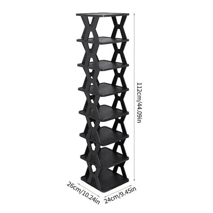 Stackable Plastic Shoe Rack, Vertical Dustproof Shoe Organizer, Sturdy Shoe Storage for Entryway - UrbanNest Co