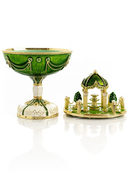Garden Pavilion Design Cupola Fountain Green Egg Limited Edition of 250 Trinket Box - UrbanNest Co