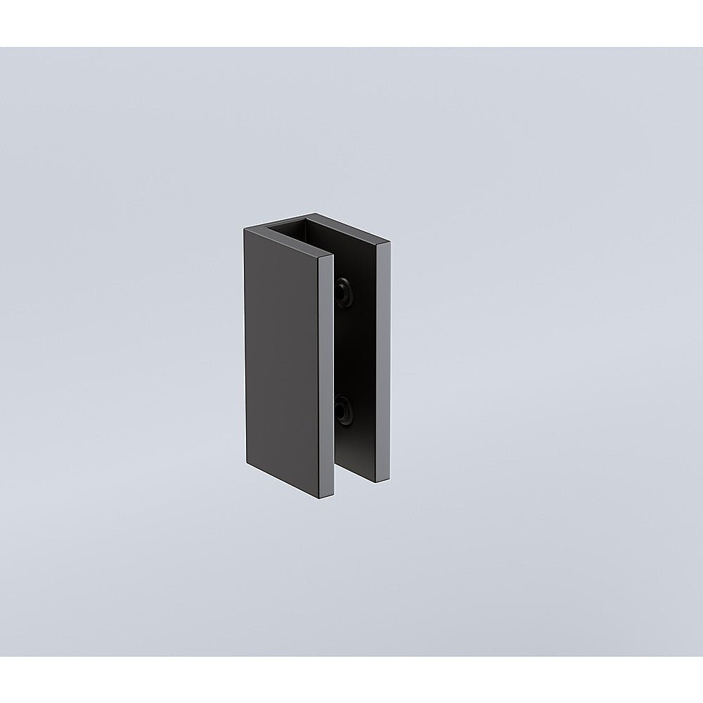 NNEDSZ 120cm Frameless Glass Bath Screen with Stainless Steel Brackets - Black - UrbanNest Co