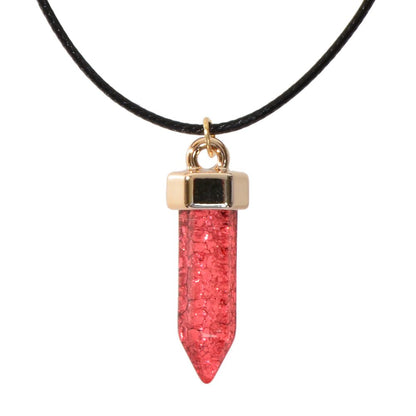 Boho Jewelry Black Leather Rope Colorful Bullet Shape Textured Pendant Necklace - UrbanNest Co