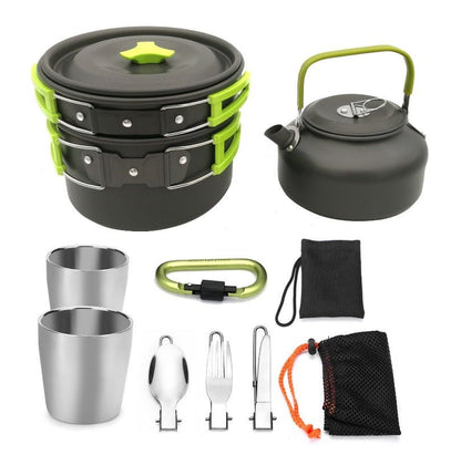 2 - 3 person Camping Cooking Ware Sets Pots Pans Picnic - UrbanNest Co