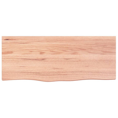 NNEVL Bathroom Countertop Light Brown 100x40x4 cm Treated Solid Wood - UrbanNest Co