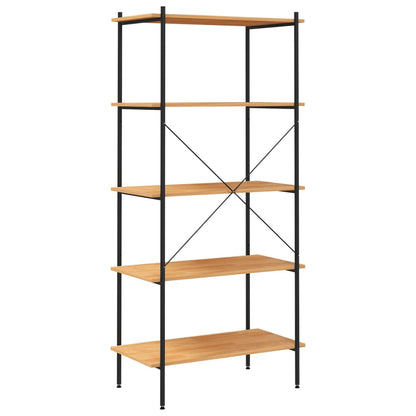 NNEVL 5 - Tier Shelving Unit Black and Oak 80x40x163 cm - UrbanNest Co