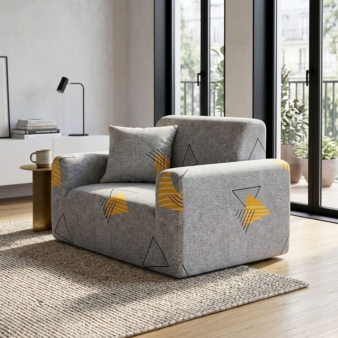 SOGA 1 - Seater Geometric Print Sofa Cover Couch Protector High Stretch Lounge Slipcover Home Decor - UrbanNest Co
