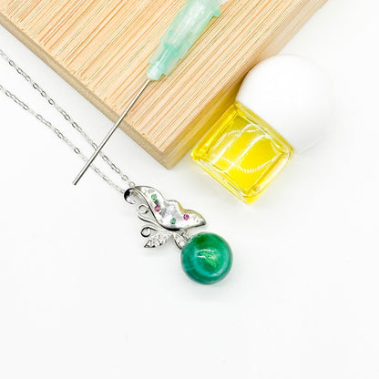 Sterling Silver Butterfly Aroma Necklace - Turquoise | Energy & Healing | Diffuse on the go - UrbanNest Co