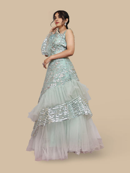 Sequins & Embroidered Lehenga Choli Set - UrbanNest Co