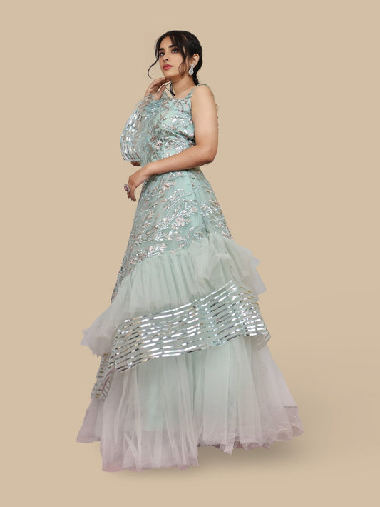 Sequins & Embroidered Lehenga Choli Set - UrbanNest Co