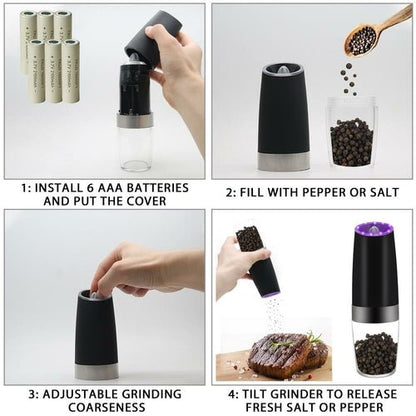 Electric Gravity Sensor Automatic Pepper Grinder Kitchen Tools - UrbanNest Co