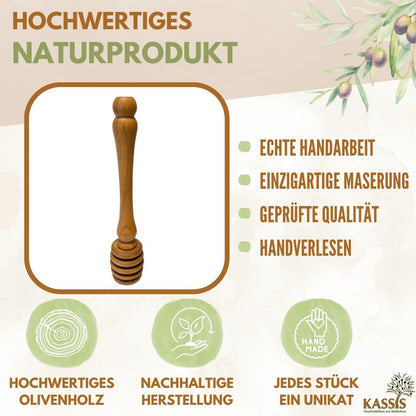 Olivenholz Honiglöffel mit zwei Ersatzköpfen - UrbanNest Co