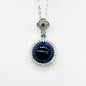 Sterling Silver Crown Jewel Aroma Necklace - Navy | Energy & Healing | Diffuse on the go - UrbanNest Co