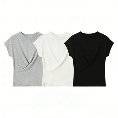 Minimalist short style small fly sleeve top - UrbanNest Co