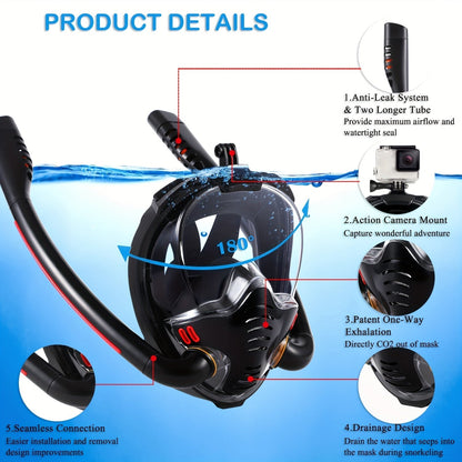 Full Face Snorkel Mask Set with Flippers - UrbanNest Co