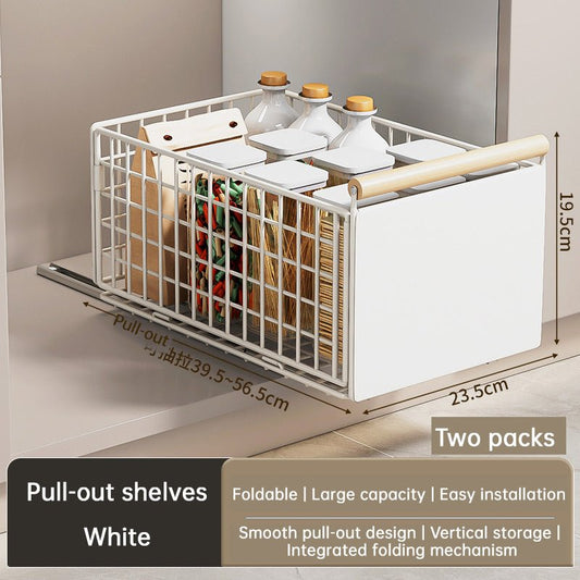 New Kitchen Pull - Out Cabinet Organizer, Sliding Rail Drawer for Spice and Bottle Storage - UrbanNest Co