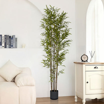 SOGA 2X 210cm Lucky Bamboo Tree Bambusa Vulgaris Artificial Plant w/ 7 Branches Home Accent Decor - UrbanNest Co