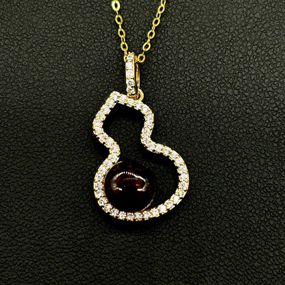 Golden Gourd Aroma Necklace - Amethyst | Energy & Healing | Diffuse on the go | Sterling Silver Chain - UrbanNest Co