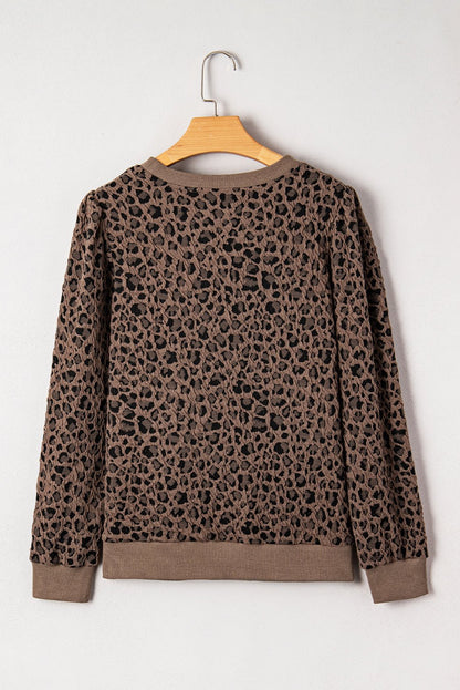 Annie Ribbed Trim Leopard Top - UrbanNest Co