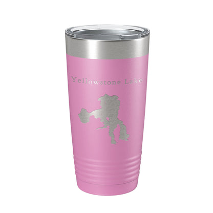 Yellowstone Lake Map Tumbler Travel Mug Insulated Laser Engraved Coffee Cup Wyoming 20 oz - UrbanNest Co
