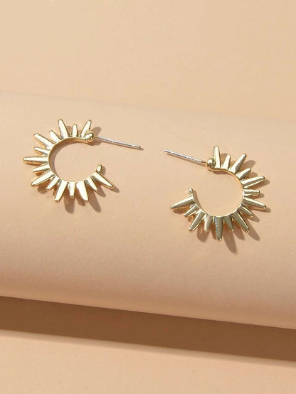 Punk Jewellery Gold Metal Spike Small Hoop Earrings Women Party Accessories Gift - UrbanNest Co