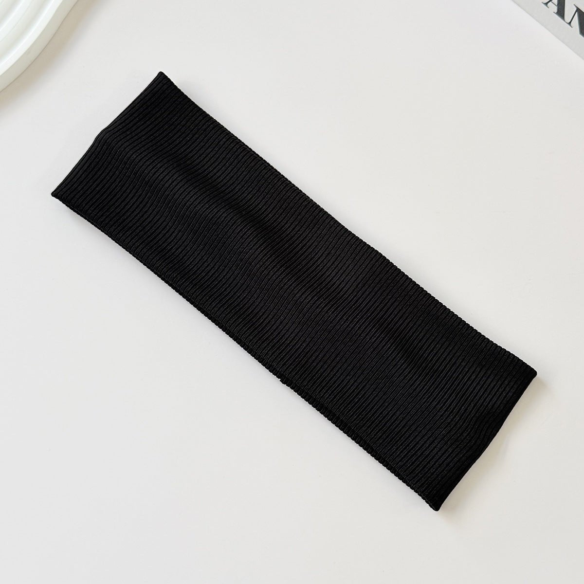Cotton Elastic Headband Wide Sweat - Absorbent Band, Solid Color, Multi - Functional Headwear - UrbanNest Co