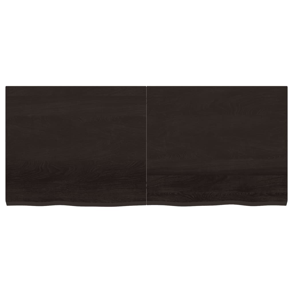 NNEVL Bathroom Countertop Dark Brown 140x60x4 cm Treated Solid Wood - UrbanNest Co