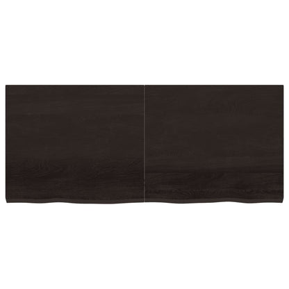 NNEVL Bathroom Countertop Dark Brown 140x60x4 cm Treated Solid Wood - UrbanNest Co