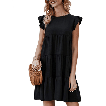Womens Flowy Dress with Cap Sleeves - UrbanNest Co