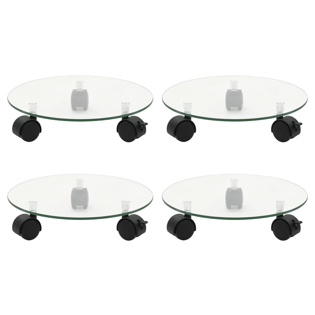 NNEVL Plant Rollers 4 pcs 28 cm Tempered Glass Round - UrbanNest Co