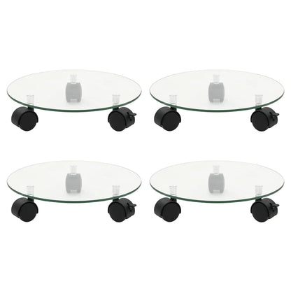NNEVL Plant Rollers 4 pcs 28 cm Tempered Glass Round - UrbanNest Co