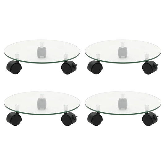 NNEVL Plant Rollers 4 pcs 28 cm Tempered Glass Round - UrbanNest Co
